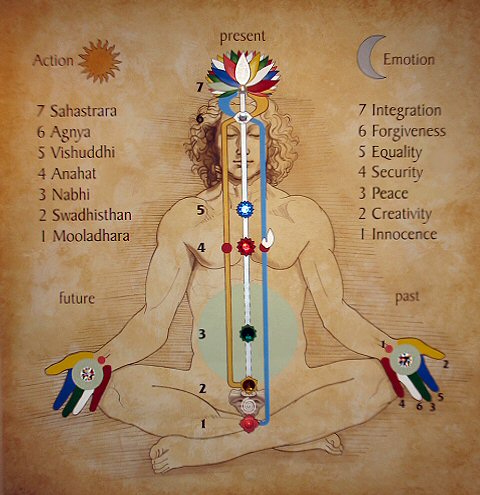 Sahaja Yoga chakras diagrama